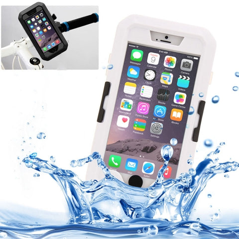 Per iPhone 6 Plus e 6s Plus Custodia impermeabile IPX8 con schermo sensibile al tocco con supporto per bici e cordino, For 6P & 6sP