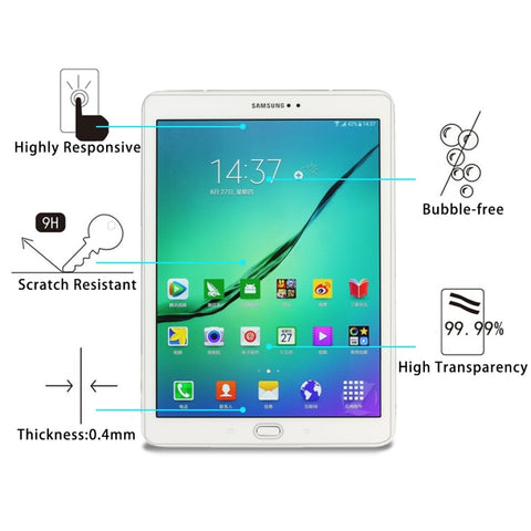 Pellicola in vetro temperato antideflagrante con durezza superficiale 0,4 mm 9H per Galaxy Tab S2 9.7 / T810 / T815, For T810