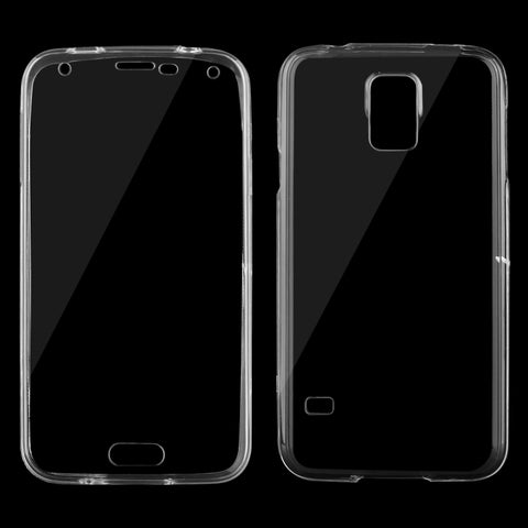Per Galaxy S5 / G900 Custodia protettiva in TPU trasparente ultrasottile bifacciale da 0,75 mm, Galaxy S5 / G900