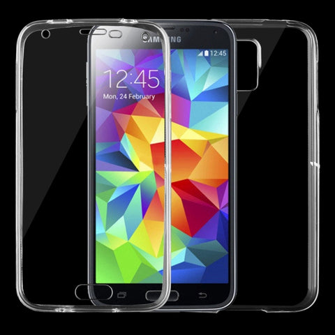 Per Galaxy S5 / G900 Custodia protettiva in TPU trasparente ultrasottile bifacciale da 0,75 mm, Galaxy S5 / G900