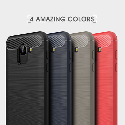 custodia-in-tpu-antiurto-in-fibra-di-carbonio-con-trama-spazzolata-per-galaxy-j6-2018-versione-ue-galaxy-j6-2018-eu-version - immagine 2