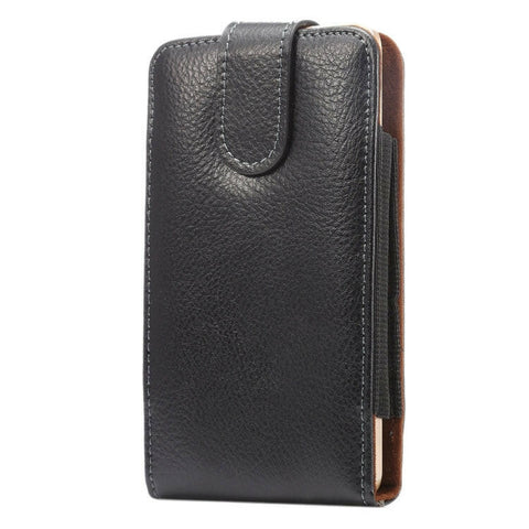 Custodia/marsupio in vera pelle da 5,5 pollici con texture litchi verticale con chiusura verticale con stecca posteriore girevole per Huawei P9 Plus e Honor 7i e Honor 6 Plus, Galaxy Note 3 e Note 2, ecc.