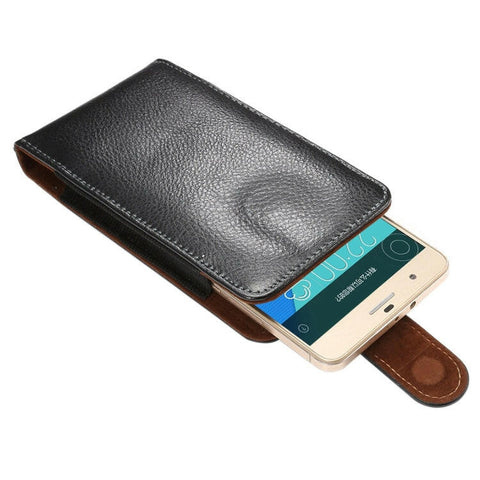 Custodia/marsupio in vera pelle da 5,5 pollici con texture litchi verticale con chiusura verticale con stecca posteriore girevole per Huawei P9 Plus e Honor 7i e Honor 6 Plus, Galaxy Note 3 e Note 2, ecc.