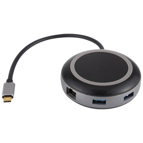 USB-C/Tipo-C a USB 3.0 x 3 + USB-C/Tipo-C + HDMI + RJ45 + Lettore di schede SD/TF Adattatore HUB multifunzione