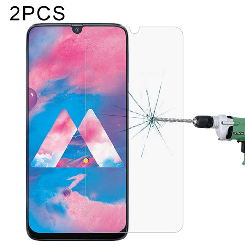 Per Samsung Galaxy A40s 2 PCS Pellicola in vetro temperato trasparente a metà schermo