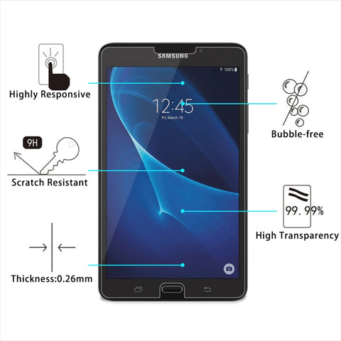 Per Galaxy Tab A 7.0 (2016) T280 / T285 0,26 mm 9H Durezza superficiale 2,5D Pellicola per schermo in vetro temperato antideflagrante, For Galaxy Tab A 7.0 (2016) T280 / T285