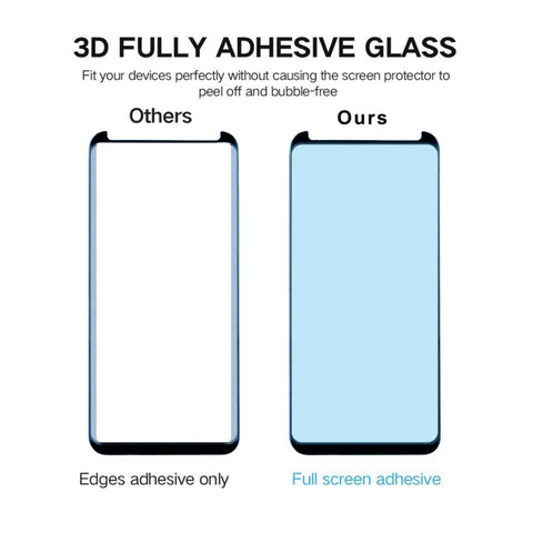 Per Galaxy S9 + 0,33 mm 9H Durezza superficiale Bordo curvo 3D Antigraffio Schermo non intero HD Proteggi schermo in vetro completamente adesivo, For Galaxy S9+ Fully Adhesive