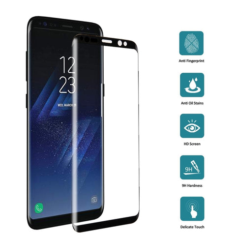 Per Galaxy S8 / G950 0,26mm 9H Durezza superficiale Serigrafia curva 3D Proteggi schermo in vetro temperato a schermo intero con completamente adesivo, For Galaxy S8 / G950 Adhesive