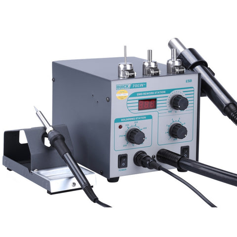 Stazione dissaldante per saldatore senza piombo 2 in 1 QUICK 706W+ 220V 50W con display digitale, pistola ad aria calda antistatica, temperatura costante, spina AU, QUICK 706W+