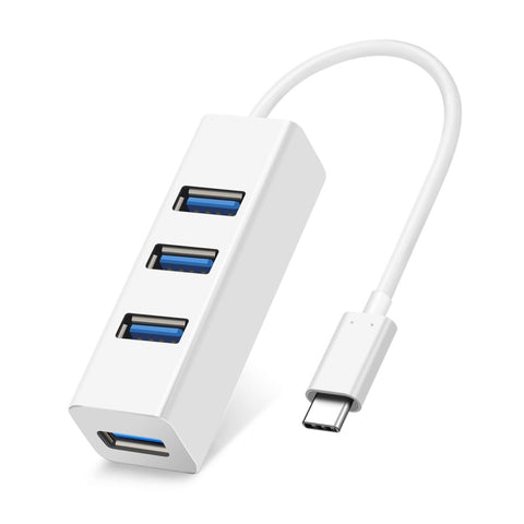 adattatore-hub-usb-c-maschio-a-4-porte-usb-femmina-bianco - immagine 1