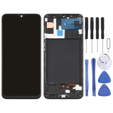 Schermo LCD in materiale Super AMOLED e digitalizzatore assemblaggio completo con cornice per Samsung Galaxy A30s, For Samsung Galaxy A30s()