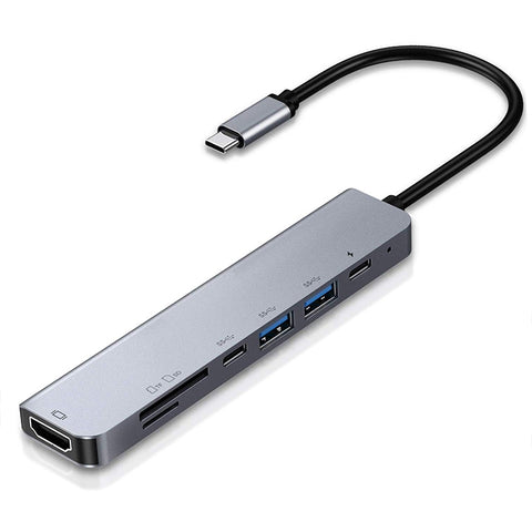 Hub Multifunzione 7 in 1 USB-C a HDMI, SD/TF, 2 Porte USB-C e 2
