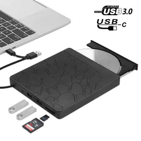 Unità DVD esterna multifunzionale Masterizzatore CD DVD +/-RW USB 3.0 con slot SD