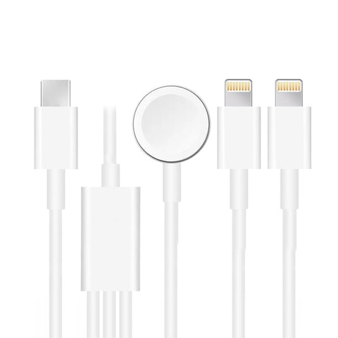 Per Apple Watch Series e iPhone 3 in 1 Cavo di ricarica magnetico Type-C da 4 piedi/1,2 m, DS-XB019