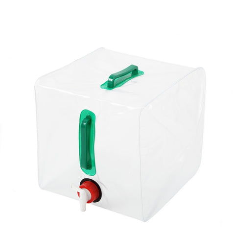 borsa-per-acqua-pieghevole-in-plastica-trasparente-con-secchiello-pieghevole-da-campeggio-per-esterni-da-20-litri-20-grenn - immagine 2