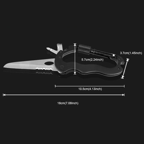 Portachiavi appeso tipo D con moschettone multifunzione esterno, D-type Carabiner