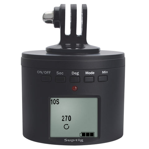 Suptig RSX-350 Testa panoramica a 360 gradi Stabilizzatore time-lapse alimentato da treppiede Adattatore per giradischi per GoPro HERO9 /8 /7 /6 /5 /5 Session /4 Session /4 /3+ /3 /2 /1, Xiaoyi eAltre action camera