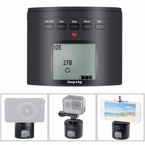 Suptig RSX-350 Testa panoramica a 360 gradi Stabilizzatore time-lapse alimentato da treppiede Adattatore per giradischi per GoPro HERO9 /8 /7 /6 /5 /5 Session /4 Session /4 /3+ /3 /2 /1, Xiaoyi eAltre action camera