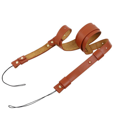 cinghia-di-avvolgimento-per-collo-appeso-alla-spalla-della-fotocamera-in-pelle-di-vacchetta - immagine 1