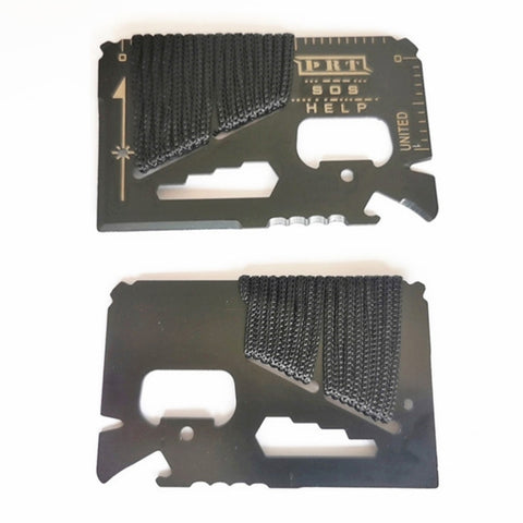 Scheda degli strumenti di sopravvivenza all'aperto multifunzione 14 in 1 in acciaio inossidabile con corda