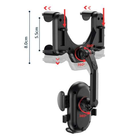 Supporto per telefono da auto per specchietto retrovisore a scatto, Mirror Car Phone Holder