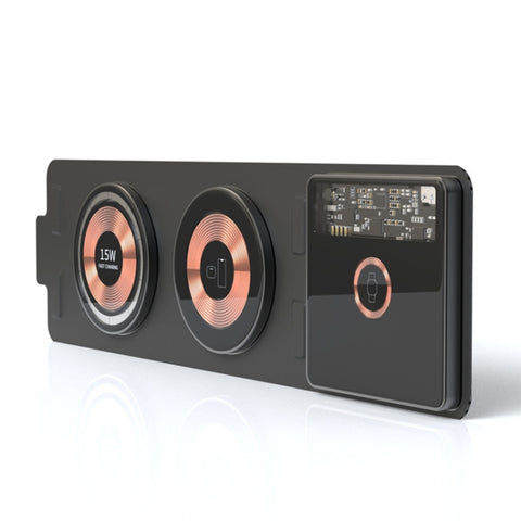 caricabatterie-wireless-t01-15w-3-in-1-caricatore-rapido-portatile-pieghevole-in-vetro-trasparente-t01 - immagine 2