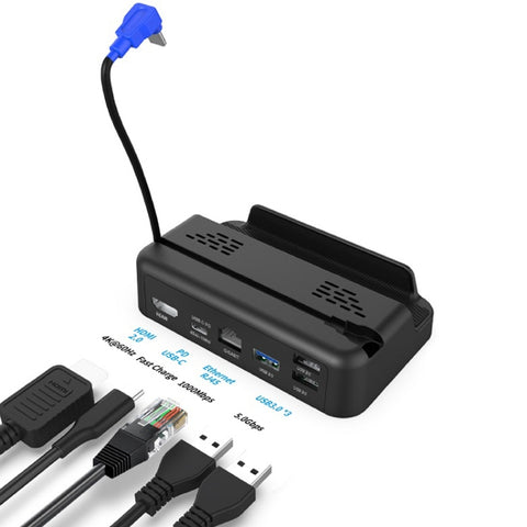 PGTECH Per Steam Deck Console di gioco Base Supporto trasmissione dati con porta di rete, PGTECH Game Console Base