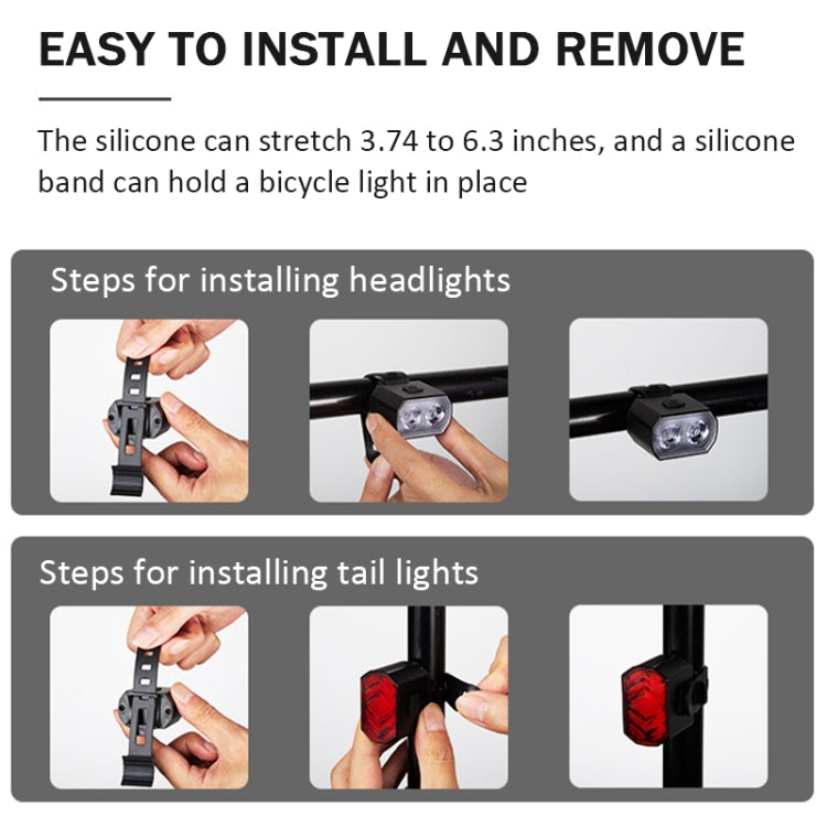 Faro per Bicicletta con Doppia Lampada T6 e 16 Fanali LED Posteriori