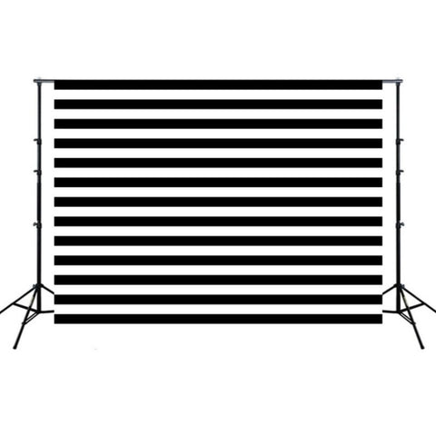 Panno di sfondo per fotografia di cartoni animati per bambini a strisce nere da 2,1 m x 1,5 m