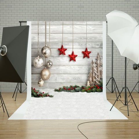 Sfondo fotografico innevato in legno 1,5 m x 2,1 m per feste e