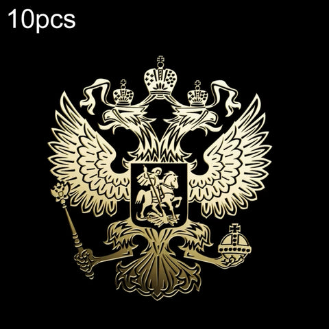 adesivi-in-metallo-nichel-con-stemma-della-russia-set-da-10-pezzi - immagine 1