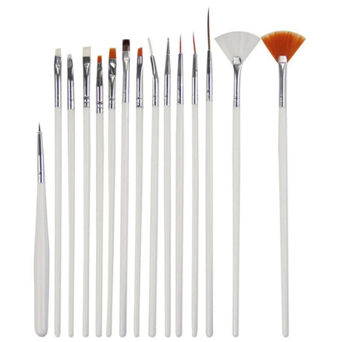 Kit Completo per Nail Art: 15 Pezzi di Pennelli, Strass e Decorazioni