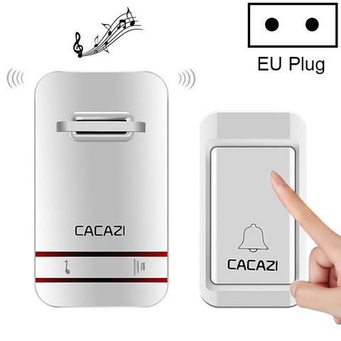 cacazi-v027g-one-button-one-ricevitori-campanello-elettronico-cinetico-domestico-wireless-autoalimentato-spina-uk-1-button-1-receivers - immagine 1
