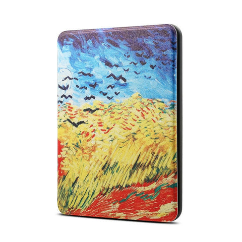 Custodia protettiva in pelle PU + TPU con motivo dipinto a olio di Van Gogh, ribaltabile orizzontalmente, per Amazon Kindle Paperwhite 4 (2018), con funzione Sleep e Wake-up, Kindle Paperwhite 4 (2018)