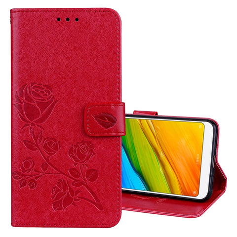 Per Xiaomi Redmi 5 Plus Custodia in pelle PU ambientale con vibrazione orizzontale in rilievo rosa con supporto, slot per carte e portafoglio, For Xiaomi Redmi 5 Plus, For Redmi 5 Plus