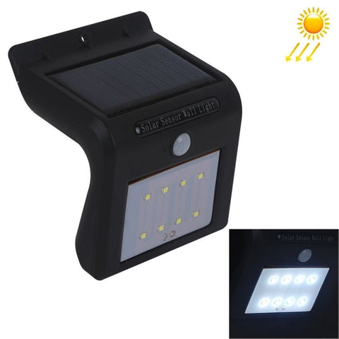 Lampada da parete con sensore di movimento solare a 8 LED con pannello solare, 8 LEDs White Light - Novalix Store
