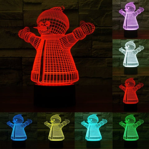 Lampada da scrivania con lampada stereo visiva creativa a 7 colori, luce notturna, 2923 Snowman Style - Novalix Store