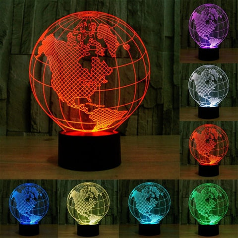 Lampada da scrivania con lampada stereo visiva creativa a 7 colori, luce notturna, America Globe Style - Novalix Store