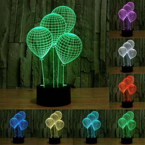 Lampada da scrivania con lampada stereo visiva creativa a 7 colori, luce notturna, Balloon Style - Novalix Store