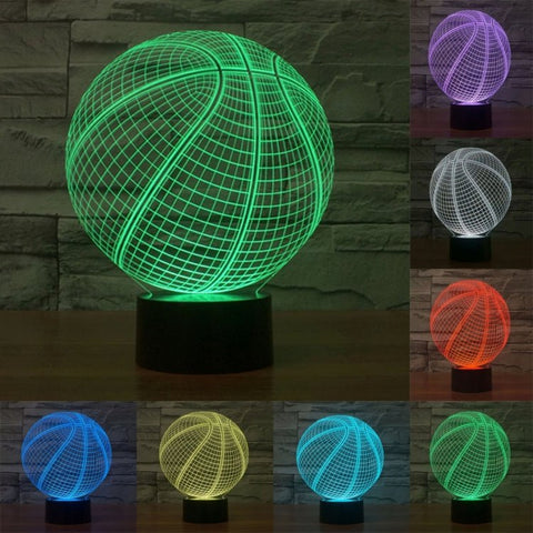 Lampada da scrivania con lampada stereo visiva creativa a 7 colori, luce notturna, Basketball Style - Novalix Store