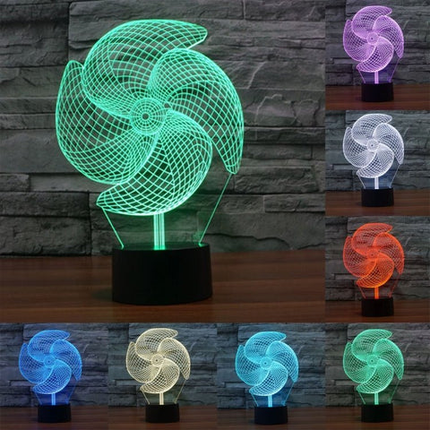 Lampada da scrivania con lampada stereo visiva creativa a 7 colori, luce notturna, Big Pinwheel Style - Novalix Store