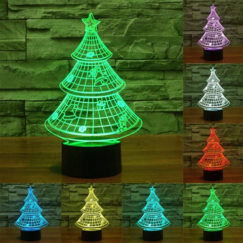 Lampada da scrivania con lampada stereo visiva creativa a 7 colori, luce notturna, Christmas Tree Style - Novalix Store