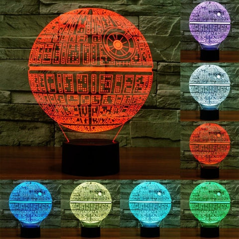 Lampada da scrivania con lampada stereo visiva creativa a 7 colori, luce notturna, Death Star Style - Novalix Store