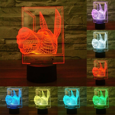 Lampada da scrivania con lampada stereo visiva creativa a 7 colori, luce notturna, Donkey Shape - Novalix Store