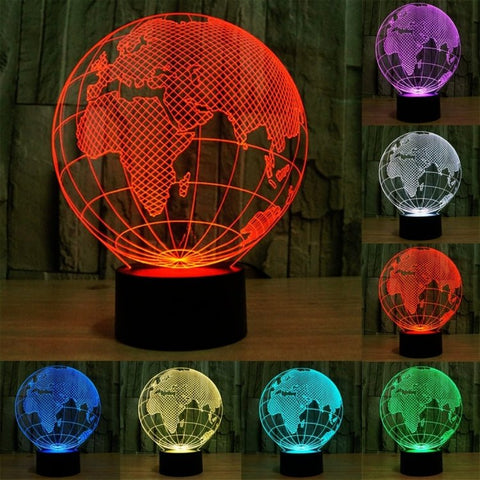 Lampada da scrivania con lampada stereo visiva creativa a 7 colori, luce notturna, European Globe Style - Novalix Store