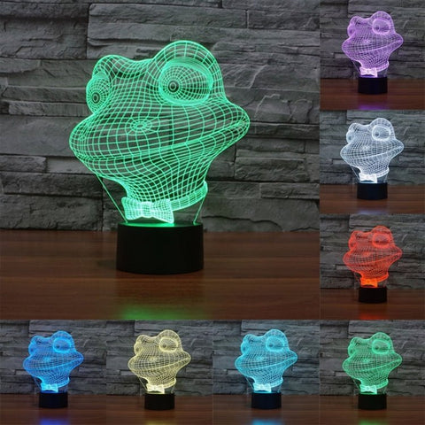 Lampada da scrivania con lampada stereo visiva creativa a 7 colori, luce notturna, Frog Style - Novalix Store
