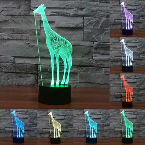Lampada da scrivania con lampada stereo visiva creativa a 7 colori, luce notturna, Giraffe Style - Novalix Store