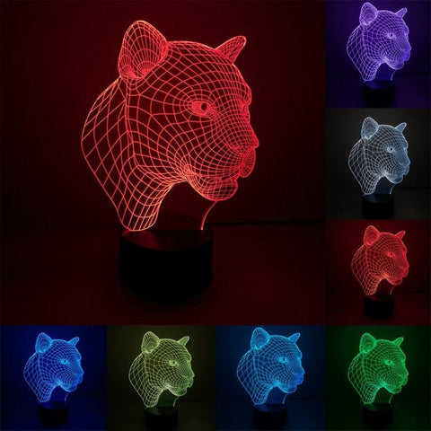 Lampada da scrivania con lampada stereo visiva creativa a 7 colori, luce notturna, Leopard Style - Novalix Store