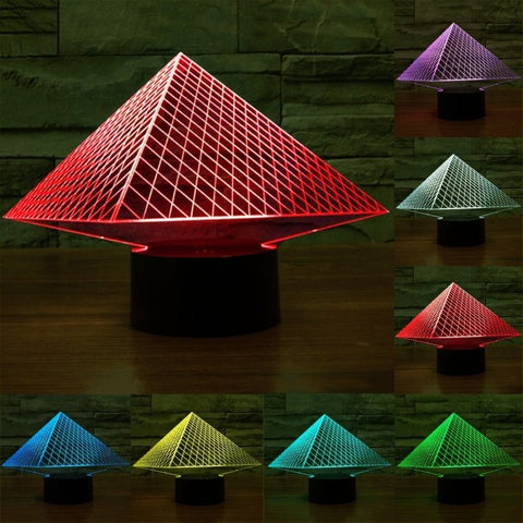 Lampada da scrivania con lampada stereo visiva creativa a 7 colori, luce notturna, Pyramid Style - Novalix Store