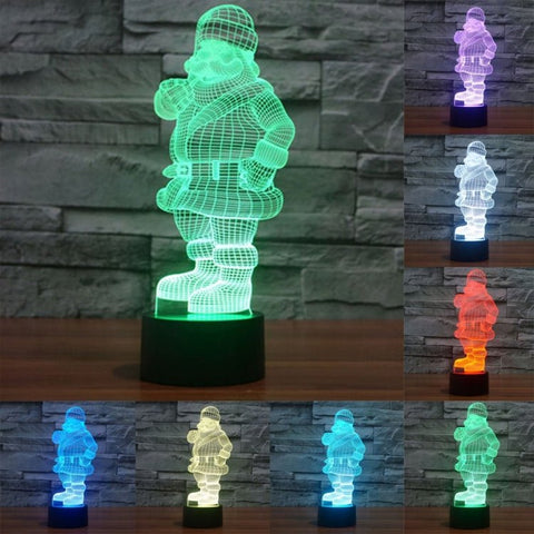 Lampada da scrivania con lampada stereo visiva creativa a 7 colori, luce notturna, Santa Claus Style - Novalix Store